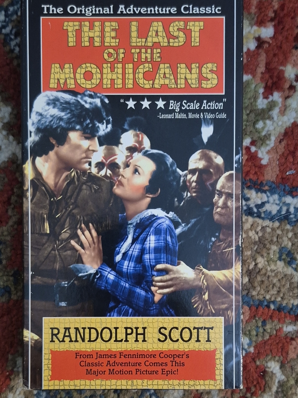 The Last of the Mohicans VHS Movie Cover - Randolph Scott